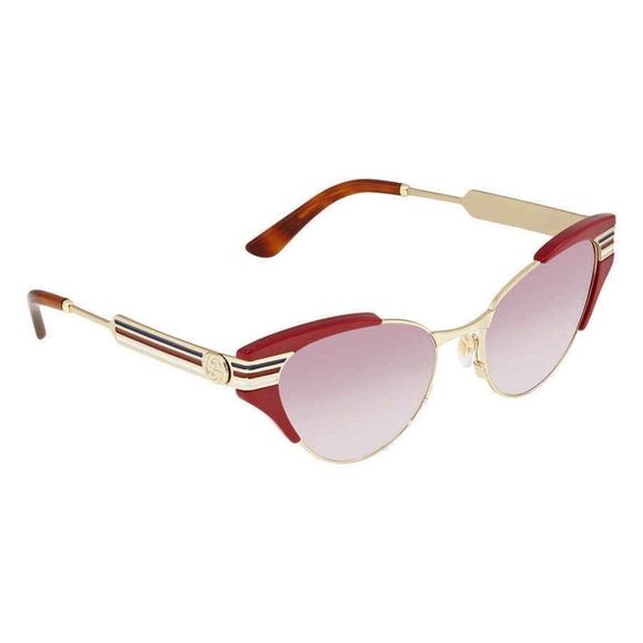 NEW Gucci Pink and Gold Cat Eye Women's Sunglasses - Picture 1 of 4